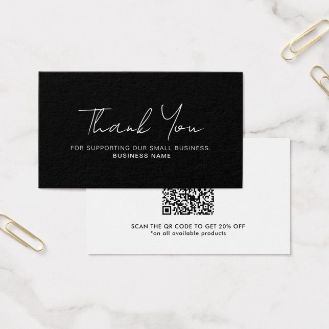 Discount Thank You Business QR Code Card (Office)
