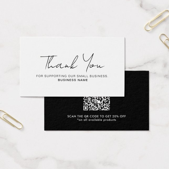 Discount Thank You Business QR Code Card (Office)