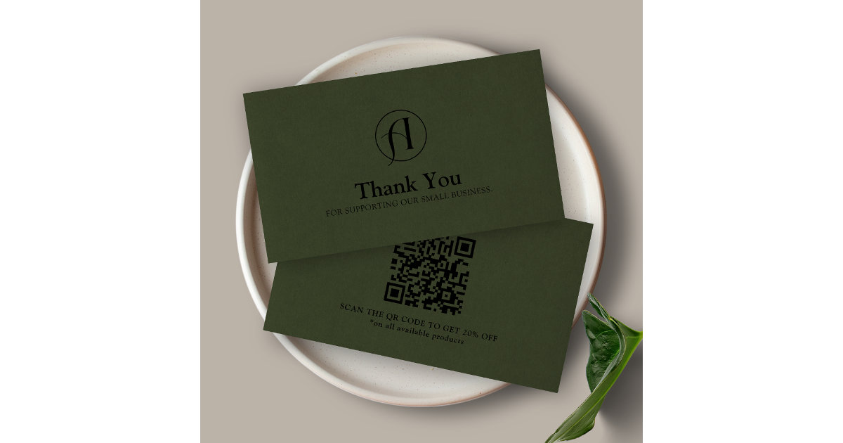 Discount Thank You Business QR Code Card Zazzle
