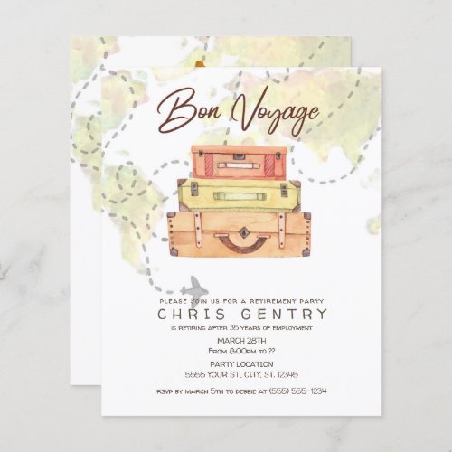 Discount Travel Retirement Party Invitations