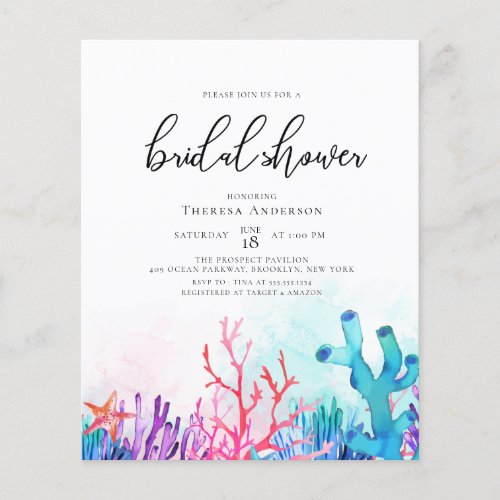 Discount Vibrant Coral Reefs Bridal Shower