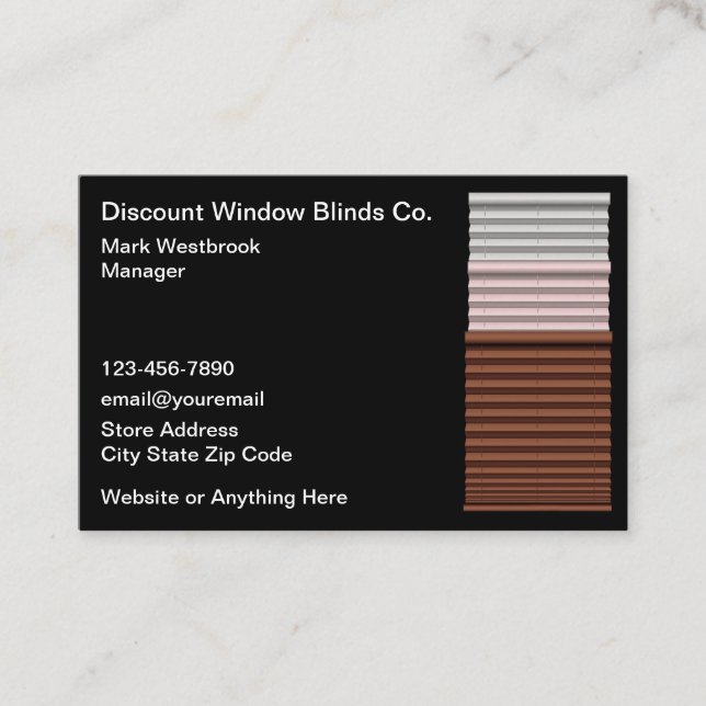 Discount Window Blinds Business Cards (Front)