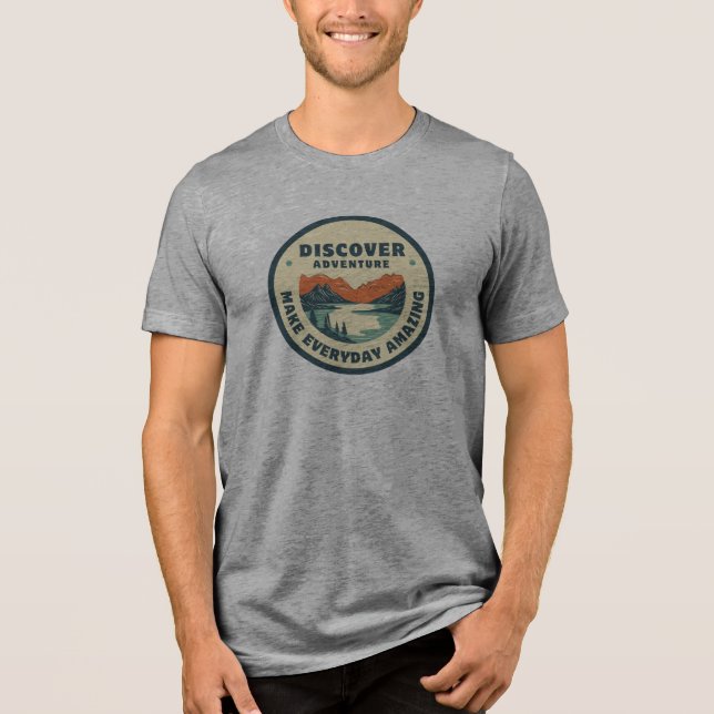 Discover Adventure logo on t-shirt Tri-Blend Shirt (Front)