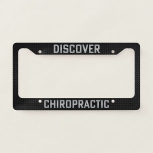 Discover Chiropractic Silver Black Chiropractor License Plate Frame