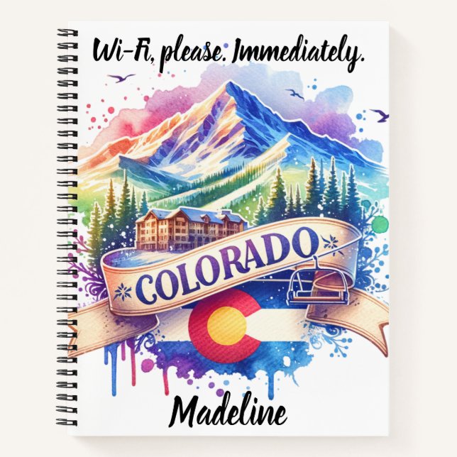 Discover Colorado's stunning mountains Notebook (Front)