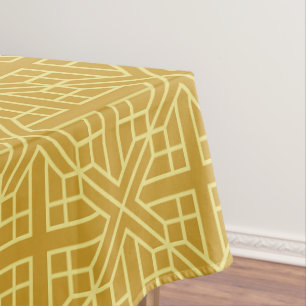 Discover Elegant Geometric Patterns with Gold Line Tablecloth