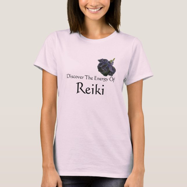 Discover Energy Of Reiki Purple Rose T-Shirt (Front)