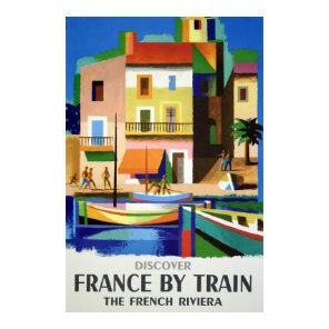 Discover France by Train Vintage Poster