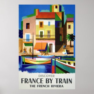 Discover France by Train Vintage Poster