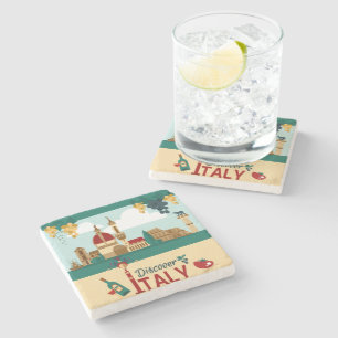 Discover Italy Stone Coaster