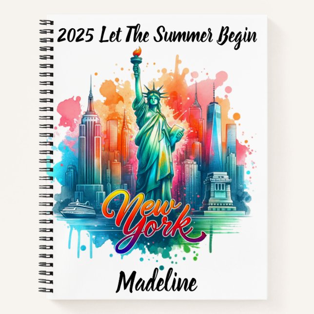 Discover lively NYC and the Statue of Liberty Notebook (Front)