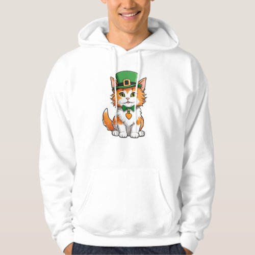 Discover Lucky Paws Adorable St Patricks Cat  Hoodie