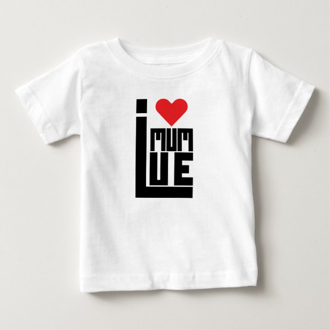 Discover Mom I Love My Mom, Funny Baby T-Shirt (Front)