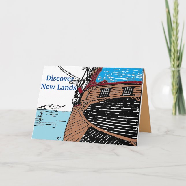 Discover New Lands Holiday Card (Front)