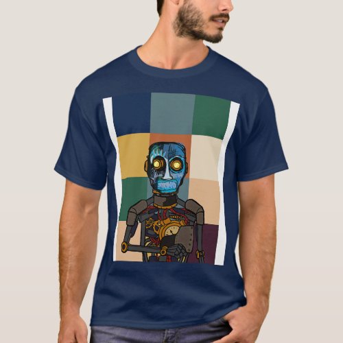 Discover NFT Character RobotMask Pixel with Street T_Shirt