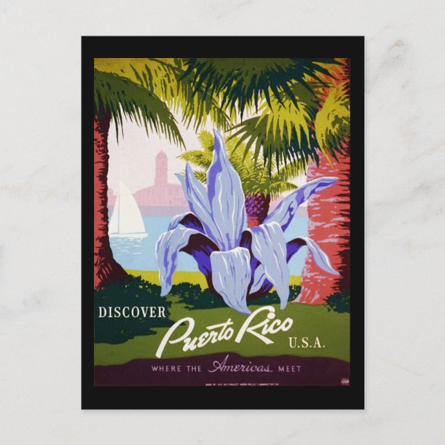 Discover Puerto Rico U.S.A. Postcard (Front)