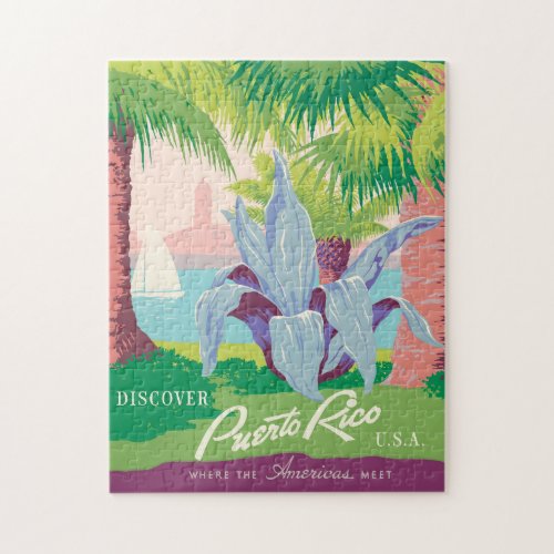 Discover Puerto Rico Vintage Poster Jigsaw Puzzle