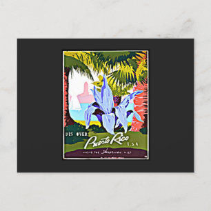'Discover Puerto Rico' Vintage Travel Poster Postcard