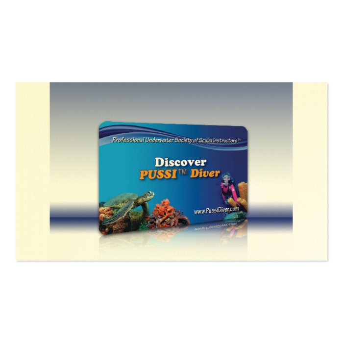 "Discover PUSSI Diver" Certifcation Card Business Card