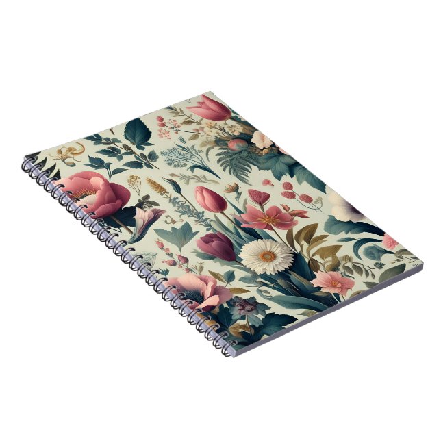Discover Stunning Spring Floral Botanical Pattern Notebook (Right Side)