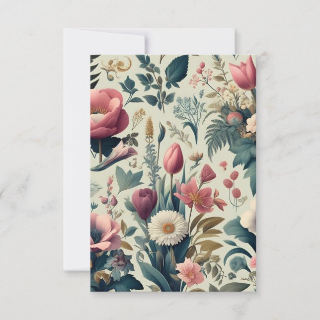 Discover Stunning Spring Floral Botanical Pattern Thank You Card (Front)