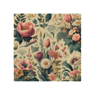 Discover Stunning Spring Floral Botanical Pattern Wood Wall Art