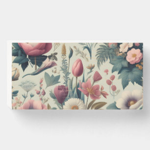 Discover Stunning Spring Floral Botanical Pattern Wooden Box Sign