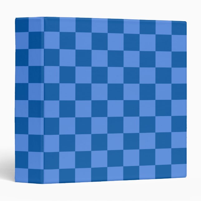 Discover the Allure of Blue Checkerboard Pattern 3 Ring Binder (Front/Spine)