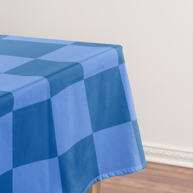 Discover the Allure of Blue Checkerboard Pattern Tablecloth (In Situ)