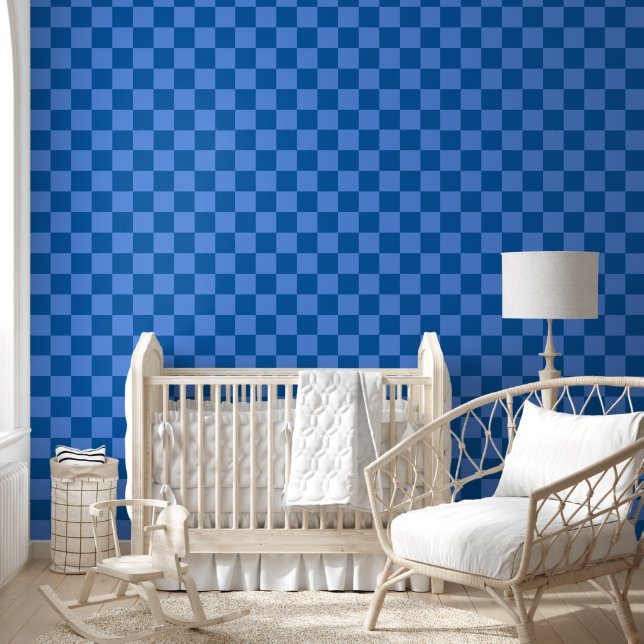 Discover the Allure of Blue Checkerboard Pattern Wallpaper (Kids)