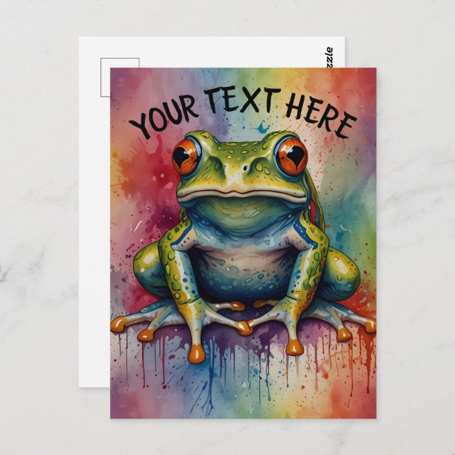 Discover the captivating beautiful frog postcard (Front/Back)