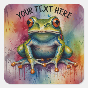 Discover the captivating beautiful frog square sticker