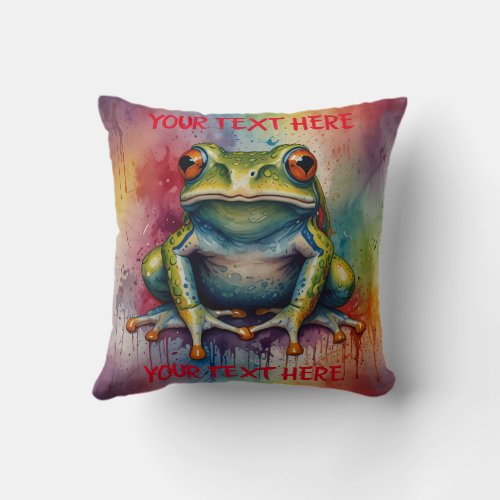 Discover the captivating beautiful frog throw pillow