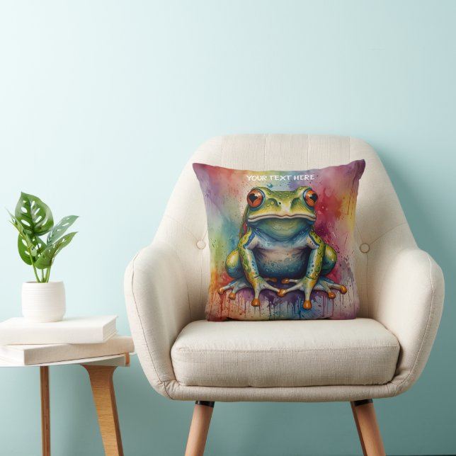 Discover the captivating beautiful frog throw pillow (Chair)
