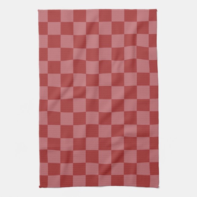 Discover the Charm of Pink and Red Checkerboard  Kitchen Towel (Vertical)