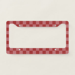 Discover the Charm of Pink and Red Checkerboard  License Plate Frame