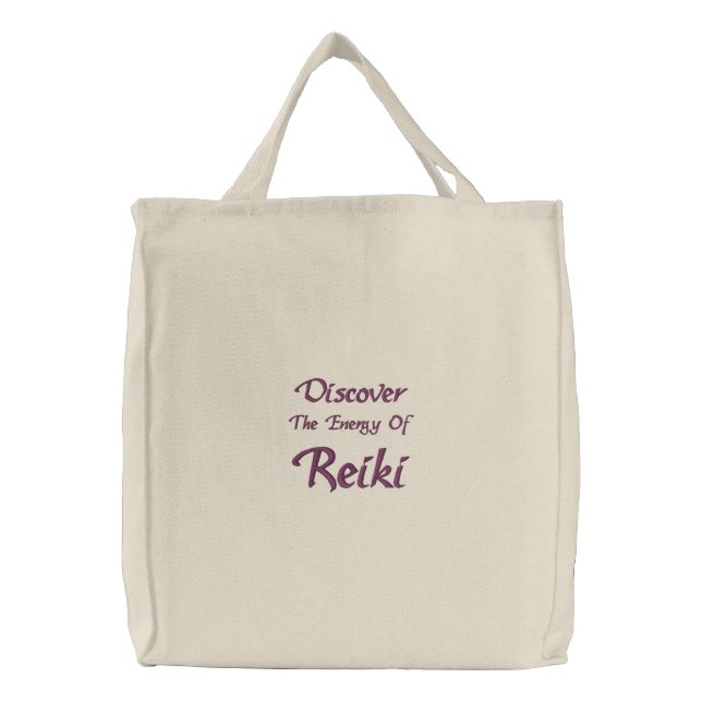 Discover The Energy Reiki Embroidered Tote Bag (Front)