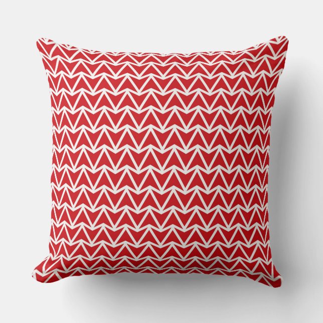 Discover the Impact of Red Zigzag Pattern Throw Pillow (Front)