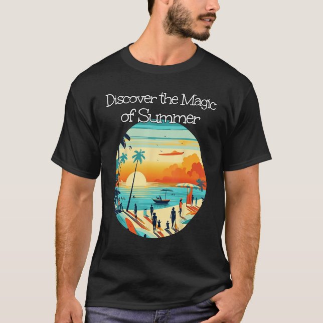 Discover the Magic of Sea and Sunset with Friends  T-Shirt (Front)