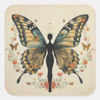 Discover the Magical Beauty of Butterfly Wings Square Sticker