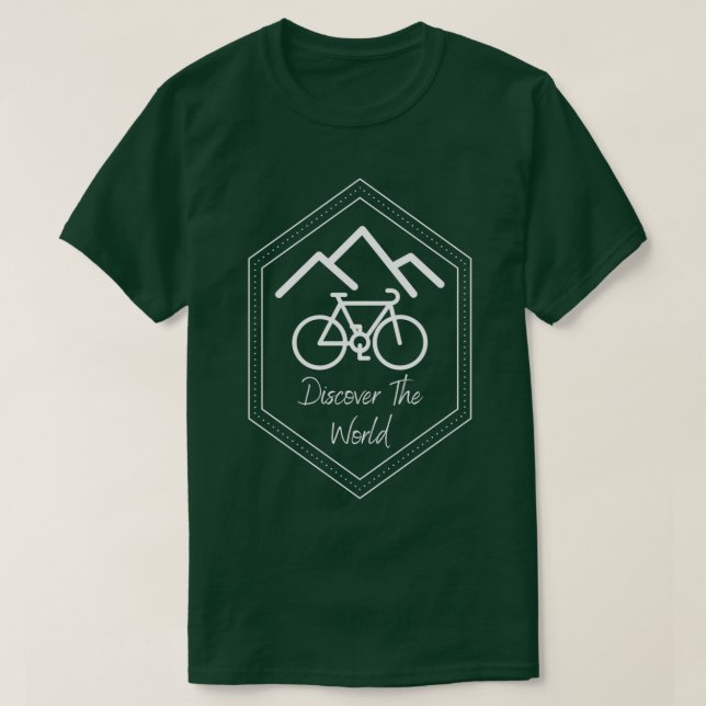 Discover The World cycling gravel road  T-Shirt (Design Front)