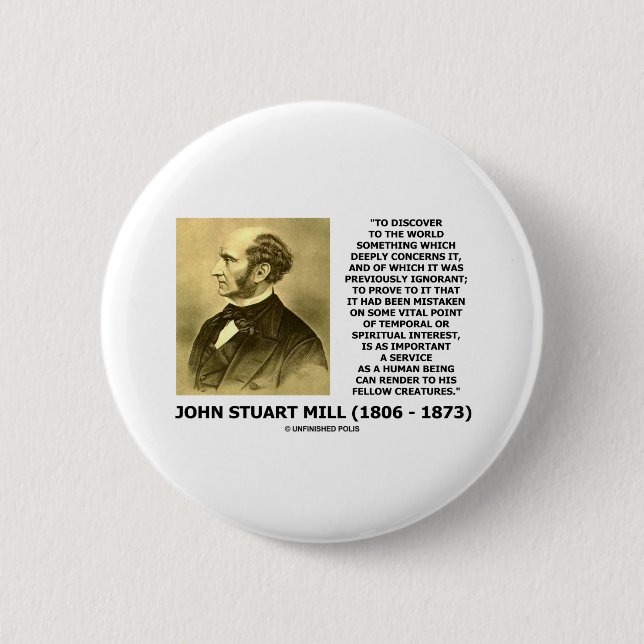 Discover To The World Service Human Beings Quote Pinback Button (Front)