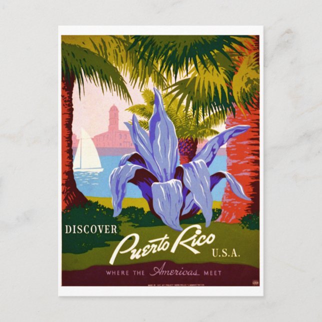 Discover Travel, Puerto Rico History Postcard (Front)