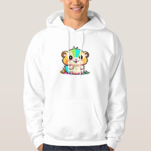 Discover Whiz the Adorable Hamster Vibrant Hoodie