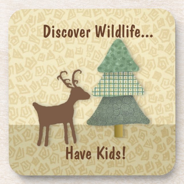 Discover Wildlife Cork Coasters (Front)