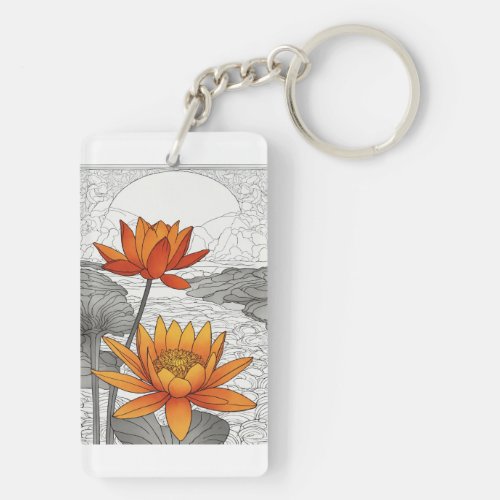 Discovering Harmony Black and White Image Colour Keychain