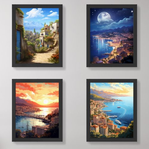 Discovering Monacos Coastal Charms Wall Art Sets