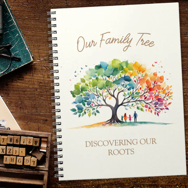 Discovering Our Roots Family Tree Design Notebook | Zazzle