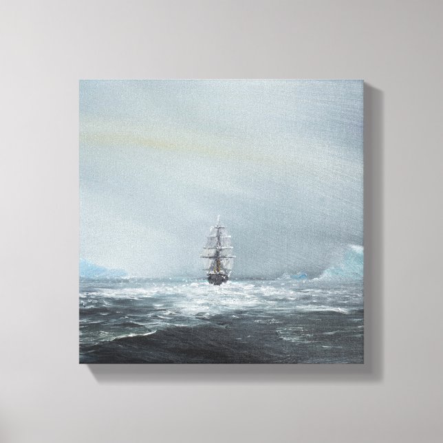 Discovery Captain Scott And Crew Canvas Print (Front)