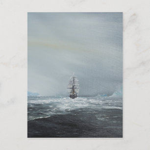 Discovery Captain Scott And Crew Postcard